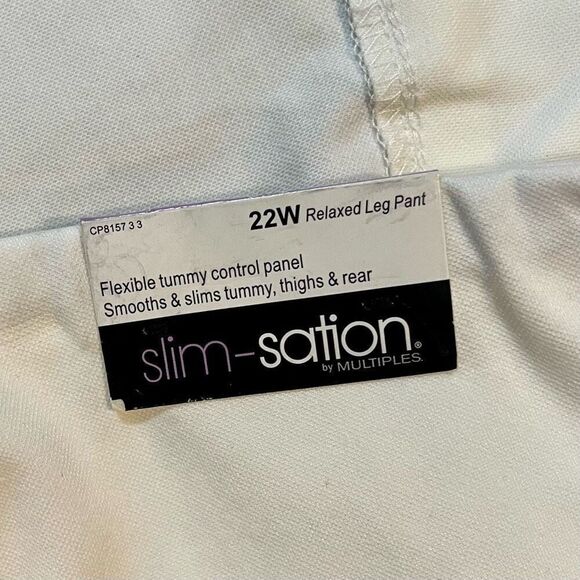 NWT Slim-Sation By Multiples Easy Fit Relax Leg Pants 22W - Picture 10 of 12